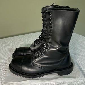 Getta Grip Dr Martens Black Leather 20 Eyelet Steel Toe Punk Boots